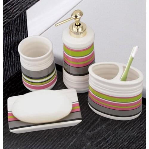 Cheap Bathroom Set Soap Dispenser Bottle Storage Washing Bowl Gargle Cup Toothbrush Holder Bath Suit Wedding Gift