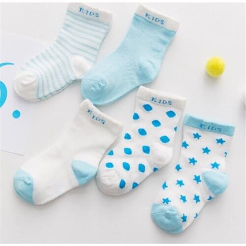 5 Pairs/Lot Cute Cartoon Baby Girl Socks Spring Cotton Breathable Newborn Socks for 0-10 Yrs WJL-5P