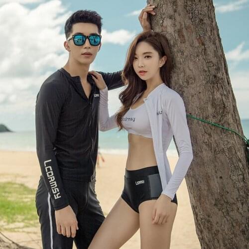 New wetsuit set couple sun-proof fast dry snorkeling suit Korean mens and womens beach jellyfish swimwear pants