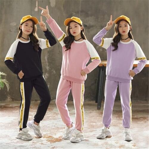 Autumn 2021 Girls New Fashion Baby Girl Clothes Sweatershirt + Pants Clothing Sets Children Clothing For Girls For 3-12 Year Old