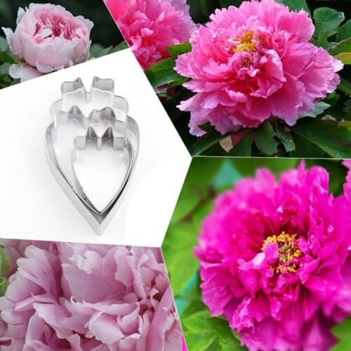 Peony 3Pcs Stainless Stell Cookie Cutter Pastry & Biscuit Baking Cutter Cake Decorating Tools Cupcake Mold Fondant Tools