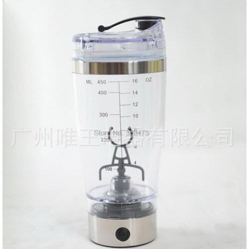 By dhl 50pcs high quality 450ml Electric Automatic Protein Shaker Portable Mixing Mixer Vortex BPA Free Water Bottle