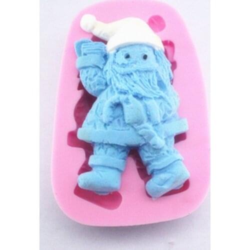 Christmas Santa Claus bear snowman fondant cake molds soap chocolate mould for the kitchen baking FM387