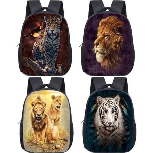 Mochilas Lion Tiger Wolf Panda Kindergarten Backpack For Children Mini Book Rucksack Girls Boys Schoolbags Kids School Gift