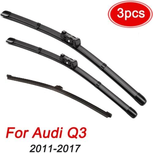 MIDOON Wiper LHD Front & Rear Wiper Blades Set For Audi Q3 MK1 2011 - 2017 2016 Windshield Windscreen Window 24"+20"+16"