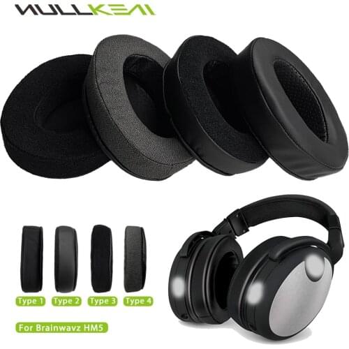 Nullkeai Replacement Earpads for BRAINWAVZ HM5 Headphones Thicken Leather Velvet Velour Earmuff Earphone Sleeve Headset