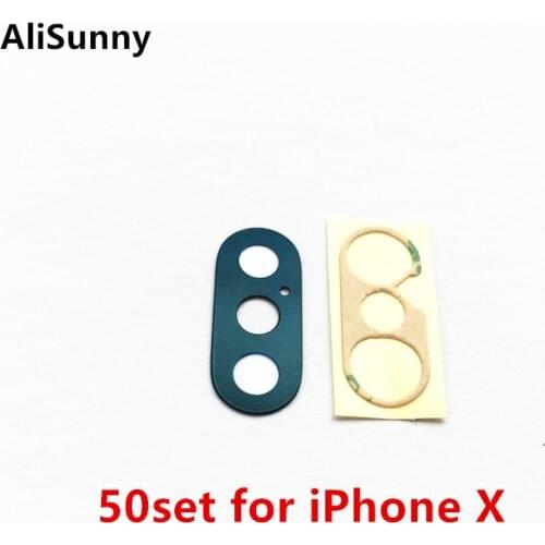 AliSunny 50set Back Camera Glass for iPhone X XS XSM XR Rear Cam Lens Cover Ring 3M Sticker Adhesive Replacement Parts