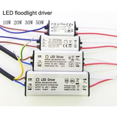 Led Driver Transformer Power Supply Adapter AC110-260V 10W 20W 30W 50W Waterproof Electronic outdoor IP67 led floodlight