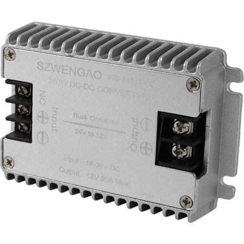 Szwengao 24V to 12V 30A 360W Voltage Regulator DC-DC Step Down Converter Power Supply for Cars Trucks Solar