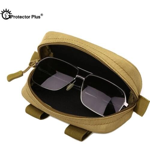 PROTECTOR PLUS Tactical Glasses Bag Multi-functional Camouflage Glasses Case Outdoor Cycling Molle Small Clutch bag Waterproof