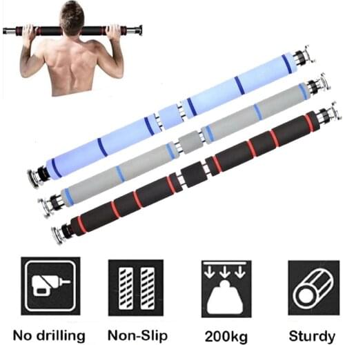 200kg 60-100cm Adjustable Door Horizontal Bars Chin Up Exercise Home Workout Gym Pull Up Bar Sport Training Fitness Equipments