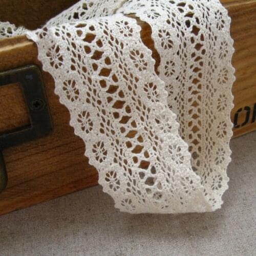 Knitted Cotton Lace Ribbon Beige Color 5 Yard/Piece DIY Handmade Wedding Party/Craft & Gift Packing/Child Dress/Lace Decoration