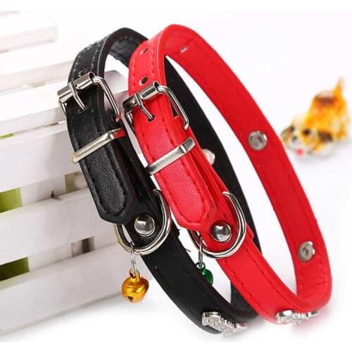 1Pcs 1Pcs 1Pcs 1Pcs 1Pcs Dog Collar PU leather Puppy Adjustable Fish Patterns And Bells For Dogs Cat Puppy Pruduct Dropshipping