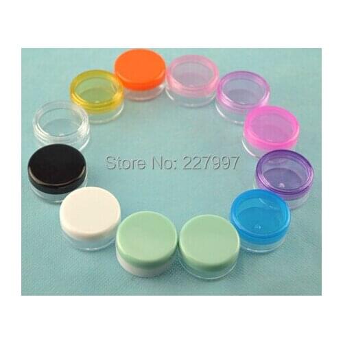 1000 pcs/lot clear 3g plastic cream jar for loose powder cream cosmetic container