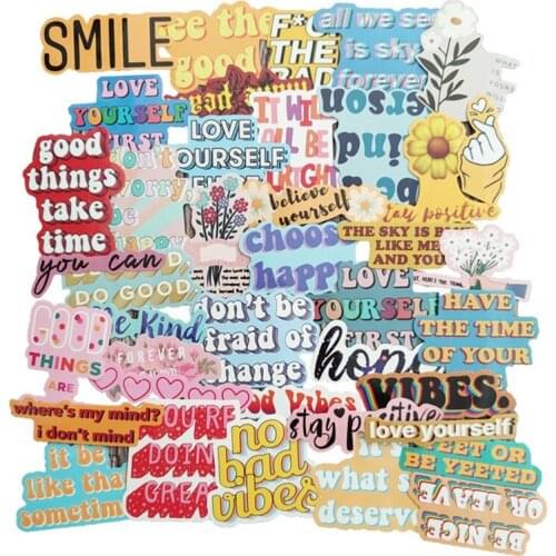40 Colorful English Inspirational Stickers Skateboard Stickers Vinyl Laptop Luggage Decal Paint Sticker Friend Gift New