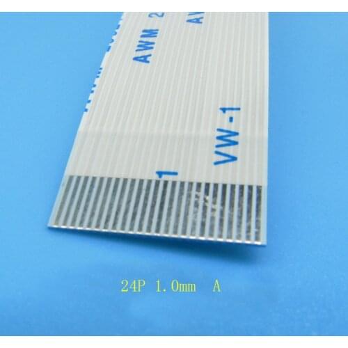 5pcs New FFC FPC 24pin flat flexible cable 1.0mm pitch forward Length 60mm 100mm 150mm 200mm 250mm Ribbon 24p Flex Cable