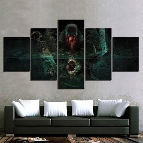 5 Piece Pyke The Bloodharbor Ripper League of Legend Game Poster Artwork Canvas Paintings for Home Decor Wall Art