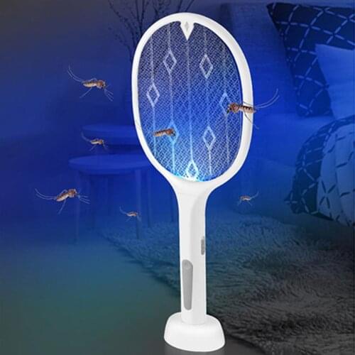 Fly Racket Mosquito Killer Swatter 5W LED Rechargeable Bug Bat Insect Electric Portable Pest Control Device Kill Mosquitoes