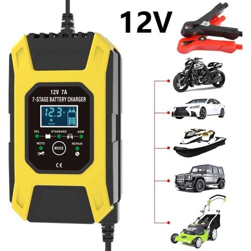 Car Battery Charger and Maintainer, 12V/7A Automatic Battery Charger with Charge, Maintain and Repair Functions for Most Types o