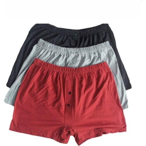 3 PCS/lot Large Size 8XL Cotton Men Boxers Solid Red Navy Blue Gray Male Comfortable Mens Boxer Shorts Men Underwear