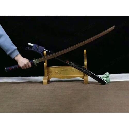 103cm Iaido Wood Sword Japan High Quality Wooden Katana Silver Dragon Bushido Training Cassia Siamea Cosplay Wall Decoration