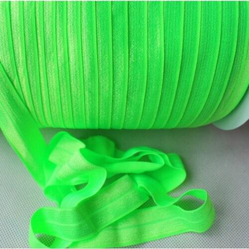 25mm 1" solid FOE #556 Acid Green fold over elastic 100 yards/lot free shipping