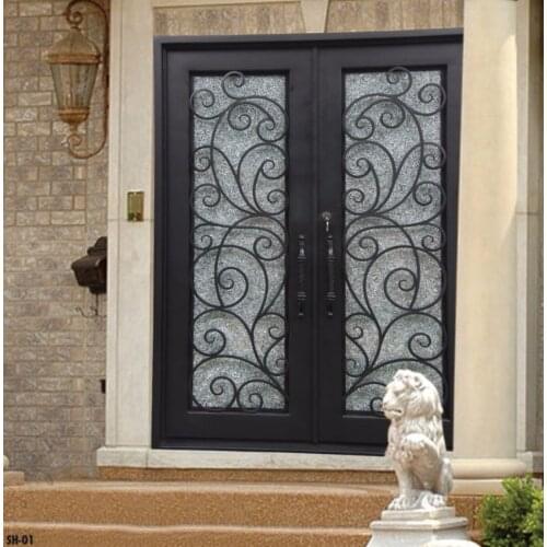 2021 Hench Hotsale Export USA ,Australia Wrought Iron Front Door Double Doors Style Hc-id99