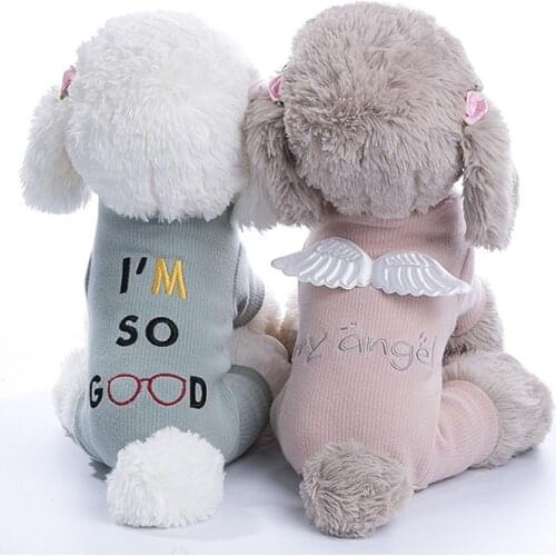 Cotton Pet Dog Jumpsuit Clothes High Elasticity Puppy Four Legs Pajamas Cat Hoodie Angel Jumper for Dogs Cats Pet Supplies