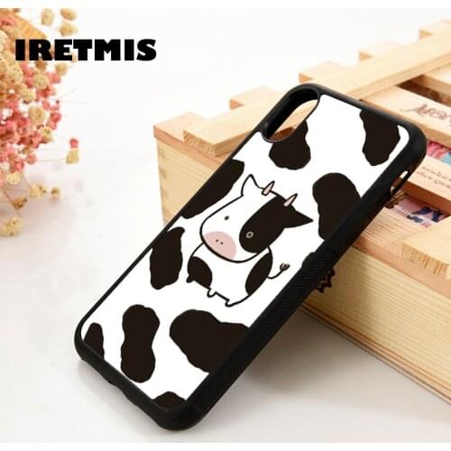 Iretmis 5 5S SE 6 6S TPU Silicone Rubber Phone Case Cover for iPhone 7 8 Plus X Xs 11 12 MINI Pro Max XR Baby cow
