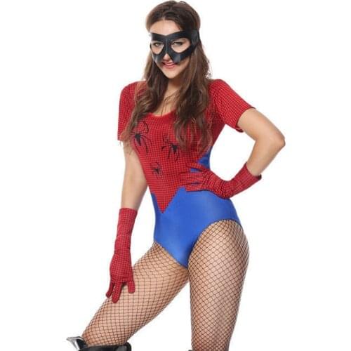Halloween Spiderman Costume Sexy Women Spider Cosplay Uniform Adult Spider Women Uniform