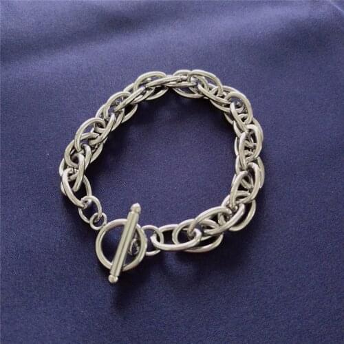 Fashion OT word buckle titanium steel stainless steel thick bracelet chain hip hop wild bracelet hot sale