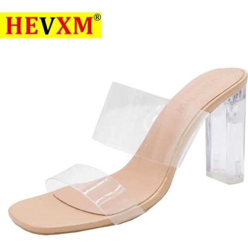 Clear Heels Slippers Women Sandals Summer Shoes Woman Transparent Slippers High Heels Pumps Wedding Sandal zapatos de mujer