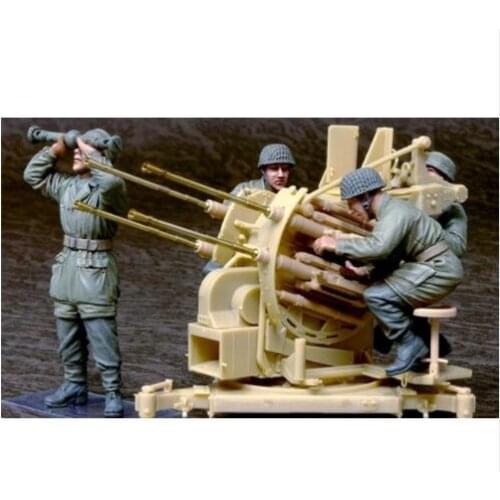 New Unassembled 1/35 Parachuters Operating Flak 38 - 4 FIGURES Resin Kit DIY Toys Unpainted resin model