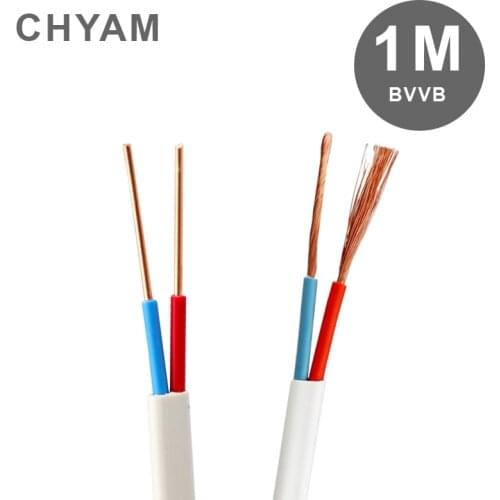 One Meter BVVB / RVV White Wire Hard Soft Cover 2/3/4 Pins Core 1/1.5/2.5/4/6 Square Pure Copper Household Cable Power Line