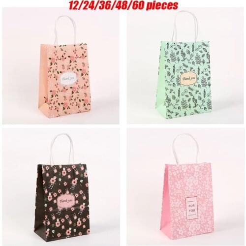 Thanksgiving Days Gift Bag With Handles for Baby Shower Birthday Party Cookie Packaging Bags Wedding Party Kraft Paper Candy Bag