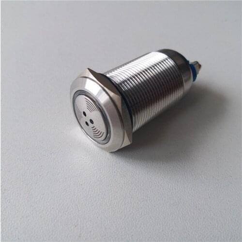 Intermittent buzzer Continuos 16mm/19mm/22mm metal pulse waterproof oil red LED flashing buzzer 19-EM 2 screw feet 12V-24V 220V