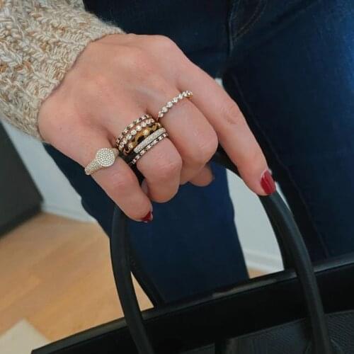 Simple Round Circle Stacking Stack Engagement Band Gold Color Leopard Print Enamel Women Rings