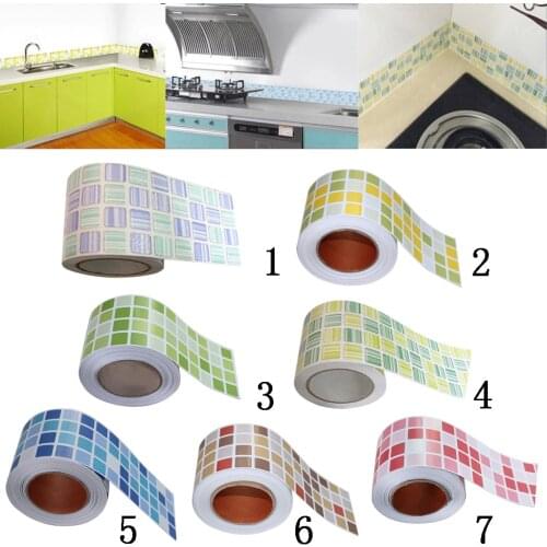 PVC Tile Floor Waistline Wall Paper Sticker Mosaic Decal for Kitchen Bathroom Home Refurbishment DIY Decor