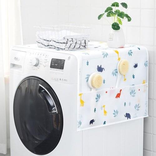 Transparent Cartoon Printing Dust Cover Washing Machine Cover Refrigerator Universal Cover Towel Refrigerator Dust Cover