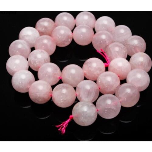 REGELIN Natural Stone Bead 4/6/8/10/12/14mm Round Pink Crystal Quartz Stone Bead Women& Men Jewelry Bracelets DIY Jewelry Making