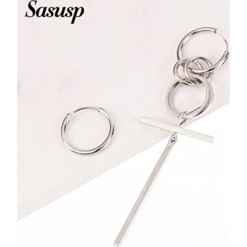 Sasusp Korean Fashion Long Men Bangtnn Boys Circle Stud Earring For Women Men Personalize Kpop Earings Friendship Gifts