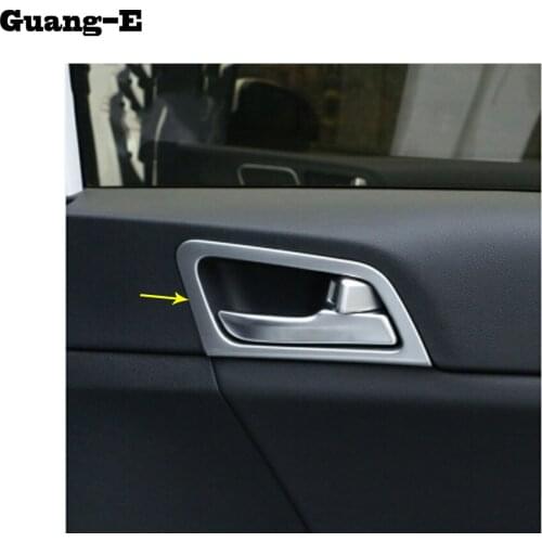 Car body styling stick trim stainless steel door inner built handle bowl frame lamp 4pcs For Kia Sportage KX5 2016 2017 2018