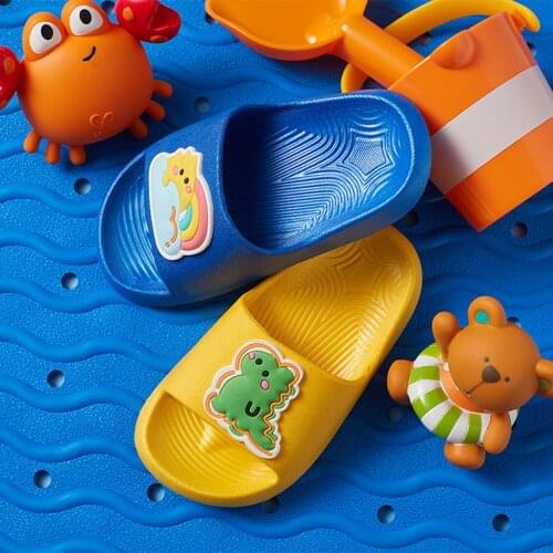 Children Slippers Baby Kids Cartoon Dinosaur Slippers Indoor Non-slip Slippers Boys Girls Summer Sandals Shoes Waterproof Kawaii