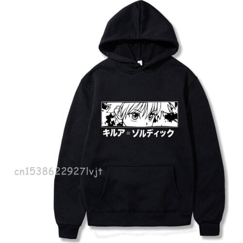 Japanese Anime Killua Eyes Killua HxH Hoodies 2021 Winter Japanese Style Hunter X Hunter Sweatshirts Streetwear Women Men