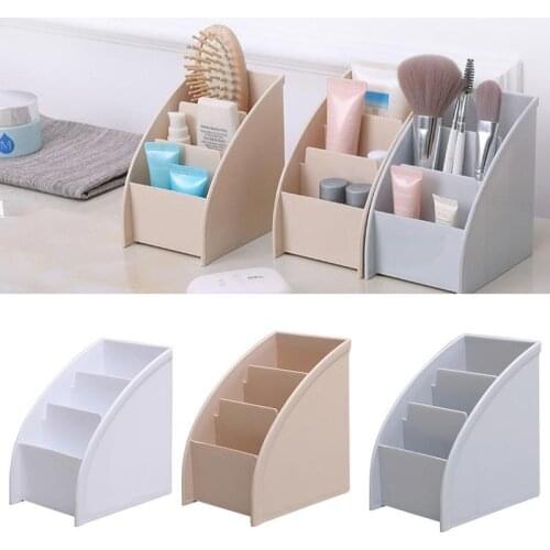 Trapezoidal storage box cosmetic box creative living room office desk sorting box storage box 3-compartment plastic box
