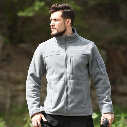 HAN WILD Outdoor Climbing Hiking Jackets Fleece Hunting Camping Thermal Military Tactical Windproof Jacket Men Thicken Warm Coat