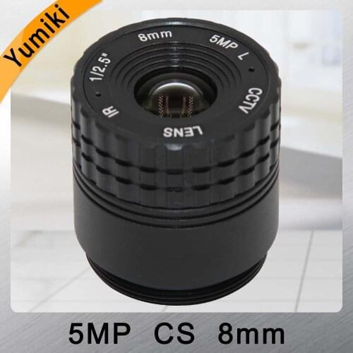 Yumiki 5.0MP HD 8mm CCTV Lens Manual Focal CS mount IR 1/2.5" 5mp for Security IP Camera