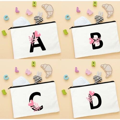Funny Pink Letters Printing Cosmetic Bag Fashion Women Makeup Pouch Reusable Eco Travel Lipstick Bag Organizer for Cosmetics