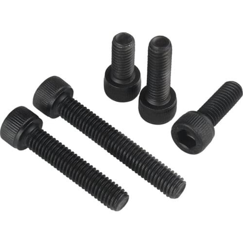 1/20pcs DIN912 M5 M6 M8 Black 304 Stainless Steel Hexagon Hex Socket Head Cap Allen Screw Bolt Thread Length 6-100mm