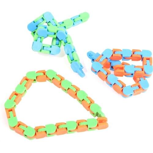1pc Wacky Tracks Snap and Click Fidget Toys Kids Autism Snake Puzzles Classic Sensory Toy 28*1*1cm